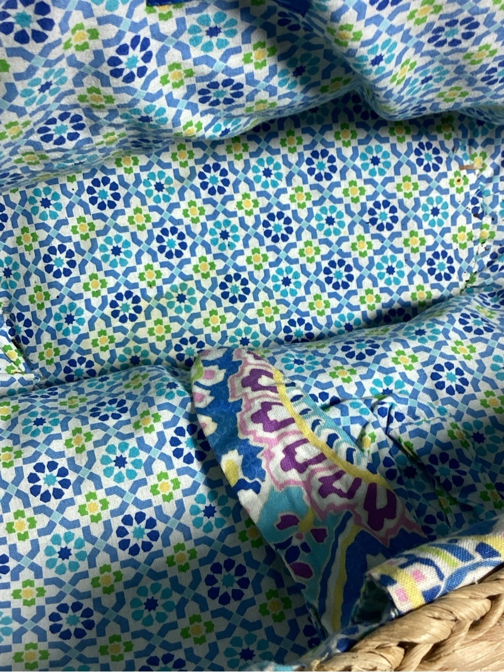 Vera Bradley Turquoise-Strap Woven Tote with Paisley Print - Picture 4 of 16
